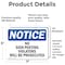 Signmission No Sign, Vinyl Decal, 7in W x 5in L, 2PK OS-2PACK-NS-D-57-L-14792 - alternate 6